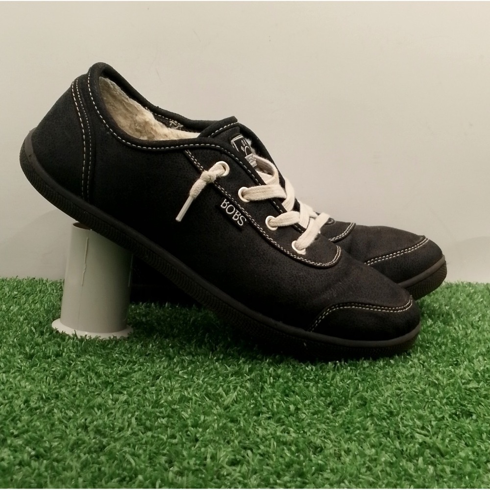 Skechers Black Bobs B Cute Shoes Women's Size 8 M Black Lemon Squeez y- Slip On